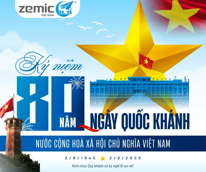 Bài đăng Facebook Kỷ niệm 80 năm Ngày Quốc khánh Việt Nam Hiện đại Xanh trắng